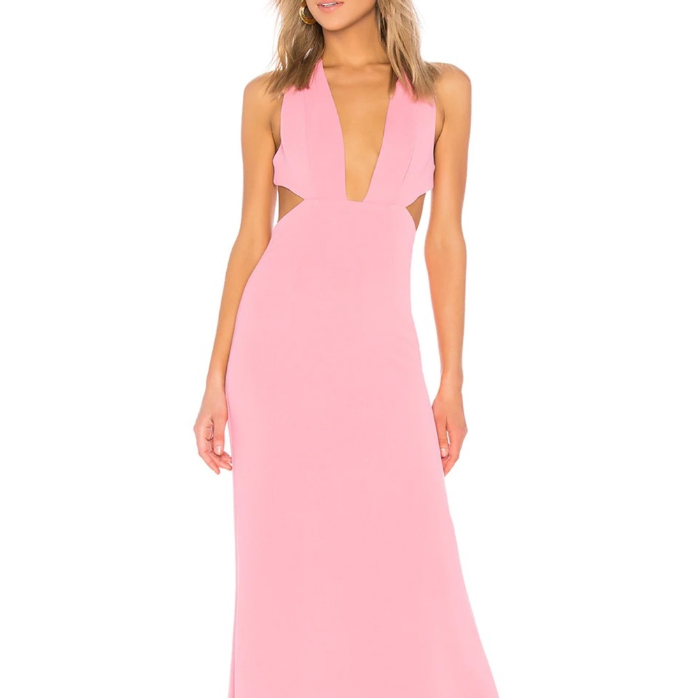 NBD Yani Pink Cutout Maxi Gown Dress Prom